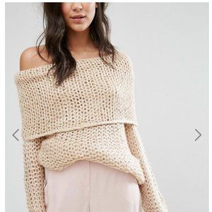 Lavand Bardot Chunky Knit Sweater